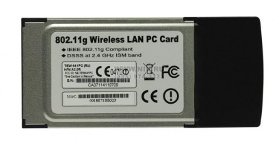 Сетевой адаптор TRENDnet <TEW-441PC> Wireless CardBus PC Card (802.11b/g, 108Mbps, 2.4GHz)