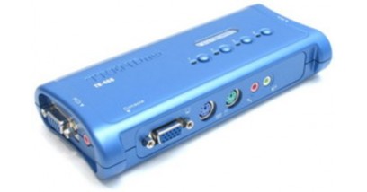 Переключатель TRENDnet TK-408K 4-х портовый коммутатор аудио КВМ, PS2/2, с комплектами кабелей