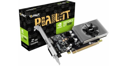 Видеокарта PALIT GeForce GT 1030, PA-GT1030 2GD5, 2Гб, DDR5, Low Profile, OC, Ret [ne5103000646-1080f]