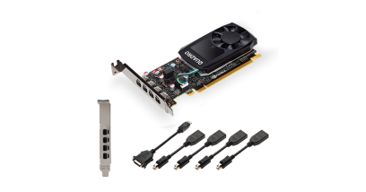 Видеокарта PNY Nvidia Quadro P620DVI 2GB DDR5, PCIE, 128-bit 512 Cores, 4*mDP1.4, 4*mDP to DVI-D SL adapter, LP bracket, Retail